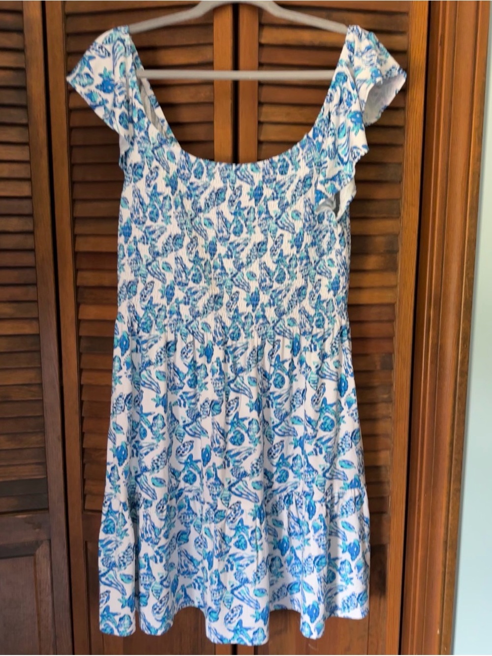 Lilly Pulitzer Jilly Smocked Dress Resort White Shell Collector XL